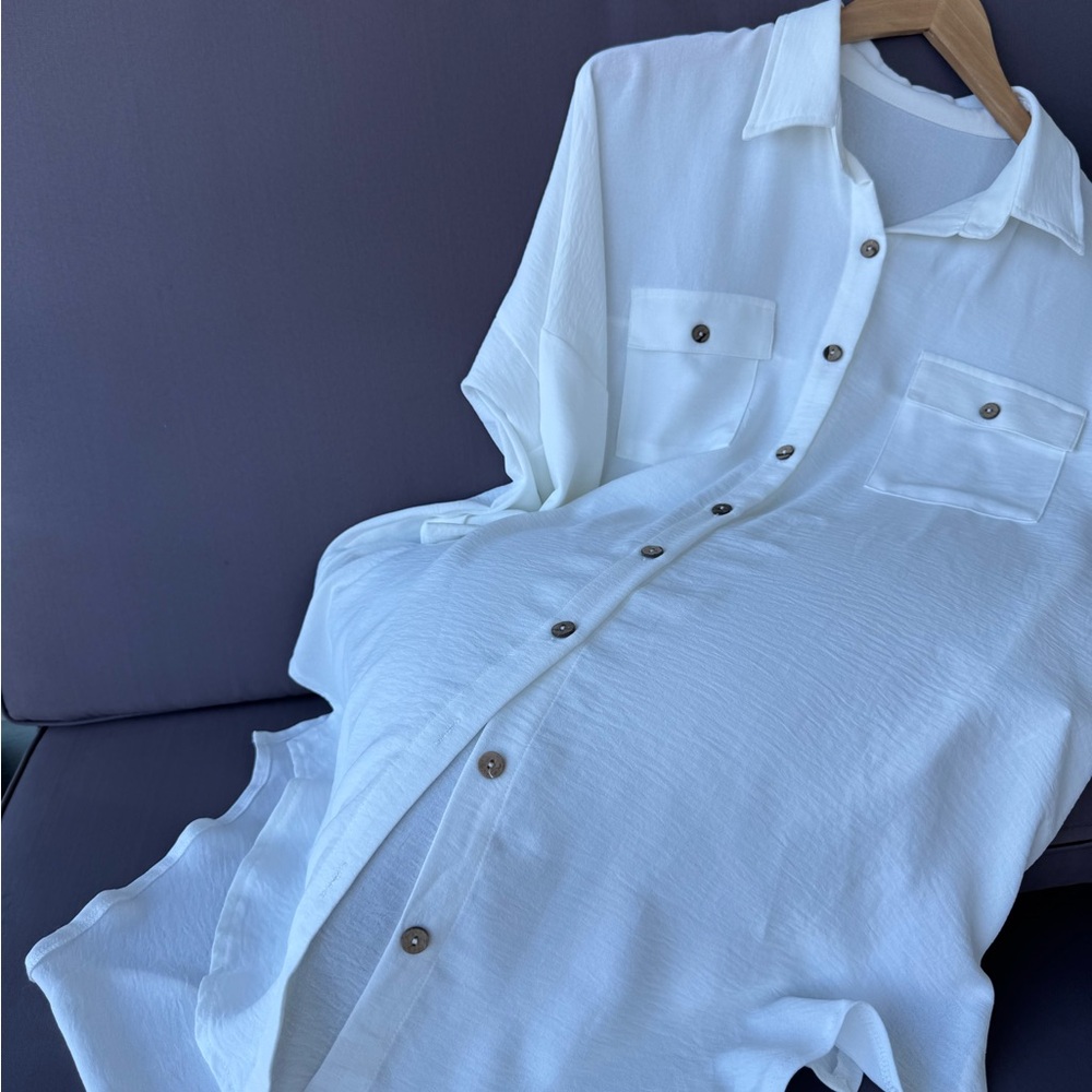 White Button-Up Shirt - Picture 13 of 15